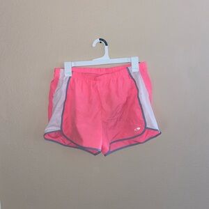 Neon pink Champion outdoor fitness stretch waistband shorts y2k athletic bottoms
